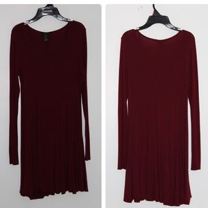 Burgundy Fit and Flare